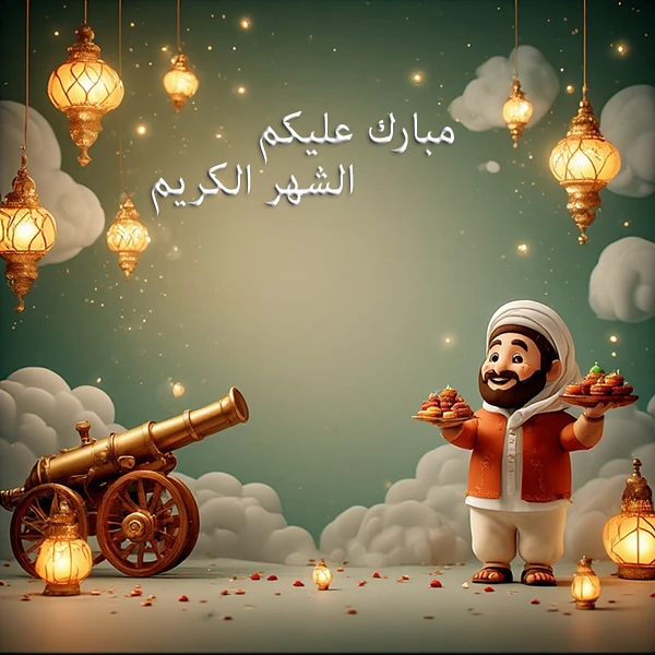 تحميل صورة مبارك عليكم الشهر مع اسم  ازهاري